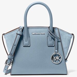 Michael Kors Avril Extra-Small Leather Satchel Bag Pale Blue